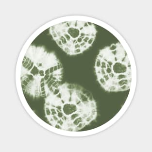 Shibori Kumo tie dye white dots over sage green Magnet